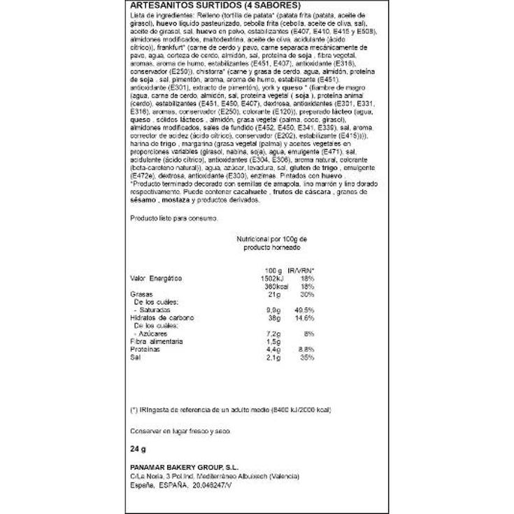 ARTESANITOS SURTIDOS (4 VARIED) PANAMAR UNIDAD 30 GR