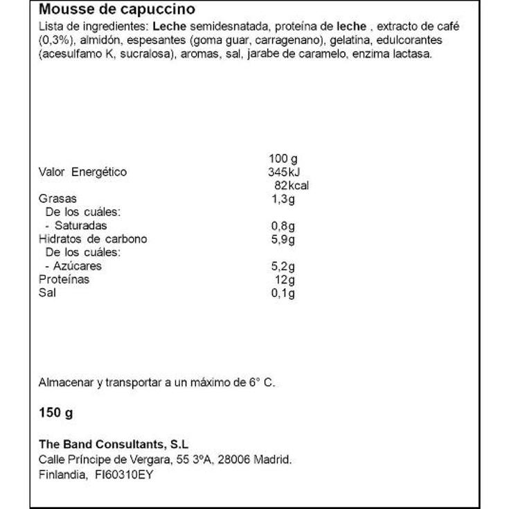 MOUSSE CAPUCCINO PROTEINA VALIO TRNA 150 GR