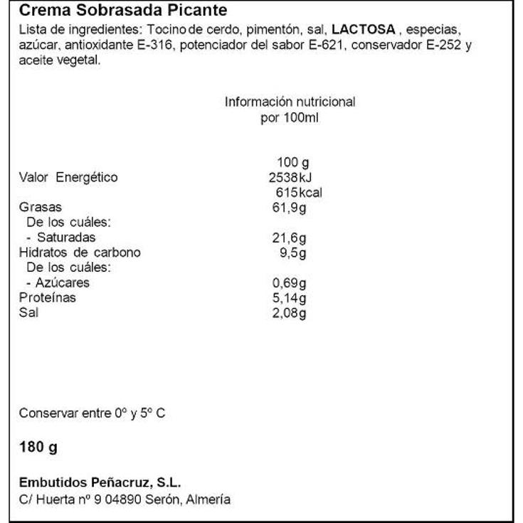 CREMA SOBRASADA MIEL PEÑACRUZ TRRNA