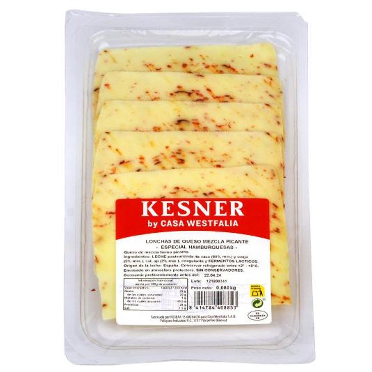 QUESO TIERNO PICANTE ES.BURGUER PQTE 80 GR