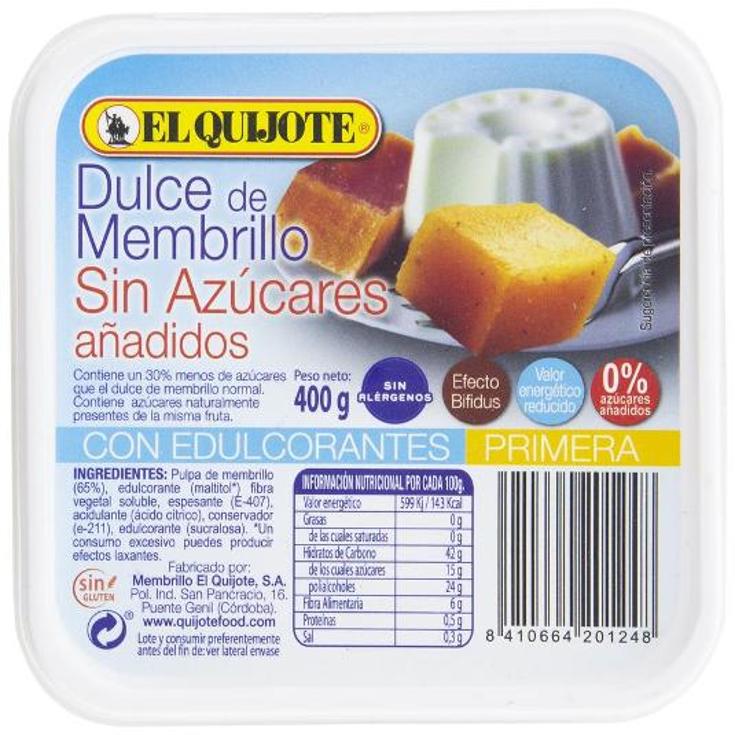 DULCE MEMBRILLO PRIMERA S/AZUCA EL QUIJOTE TRRNA 400 GR