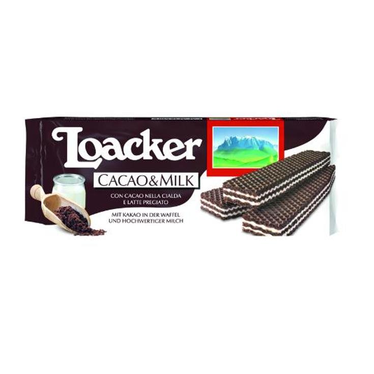 GALLETA BARQUILLO CACAO LECHE LOACKER PQTE 175 GR
