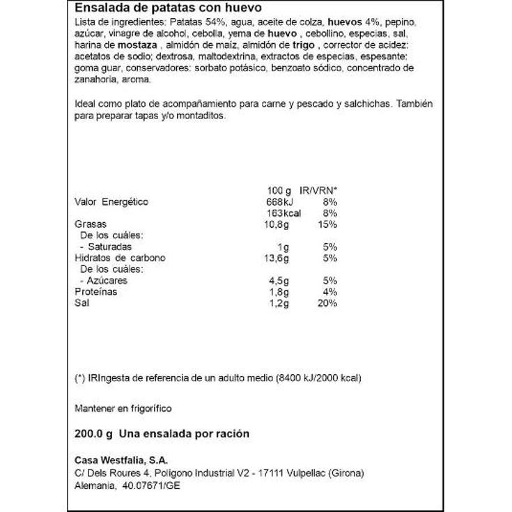 ENSALADA DE PATATAS C/HUEVO BRUCKMANN BDJA 200 GR