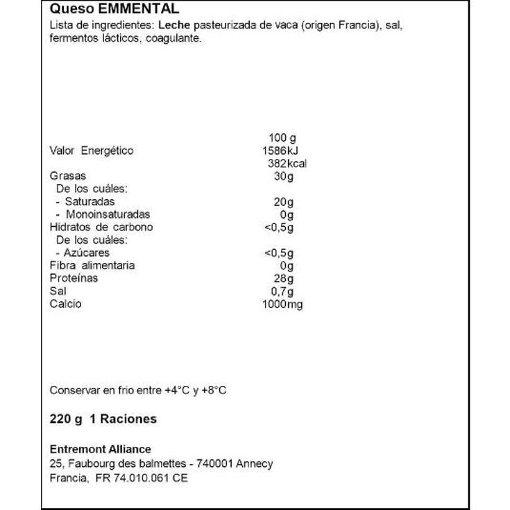 QUESO ENEMENTAL FRANCES ENTREMONT TRRINA 220 GR