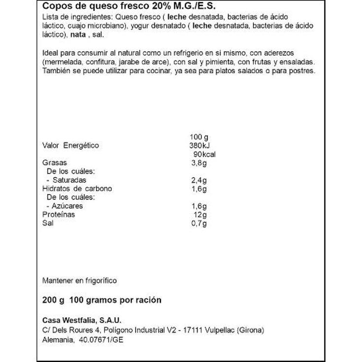 QUESO FRESCO COTTAGE CHEESE EXQUISA TARRI 200 GR
