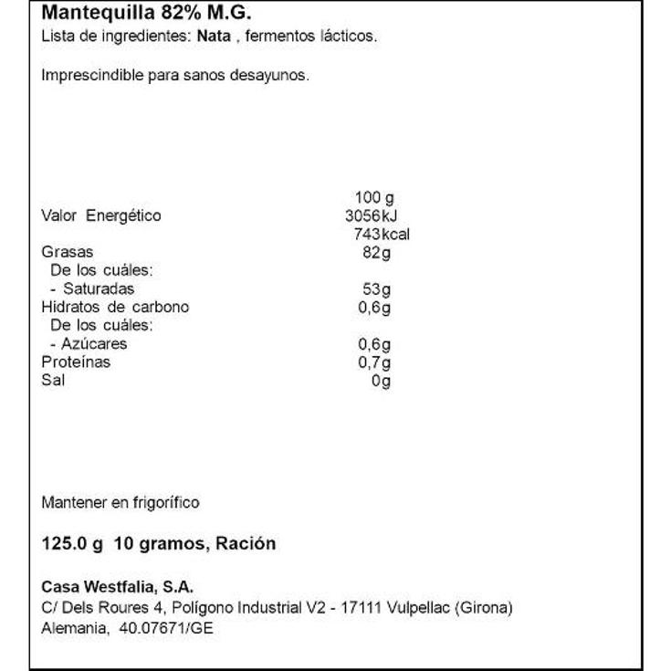 MANTEQUILLA BAYERNLAND PTLLA 125 GR