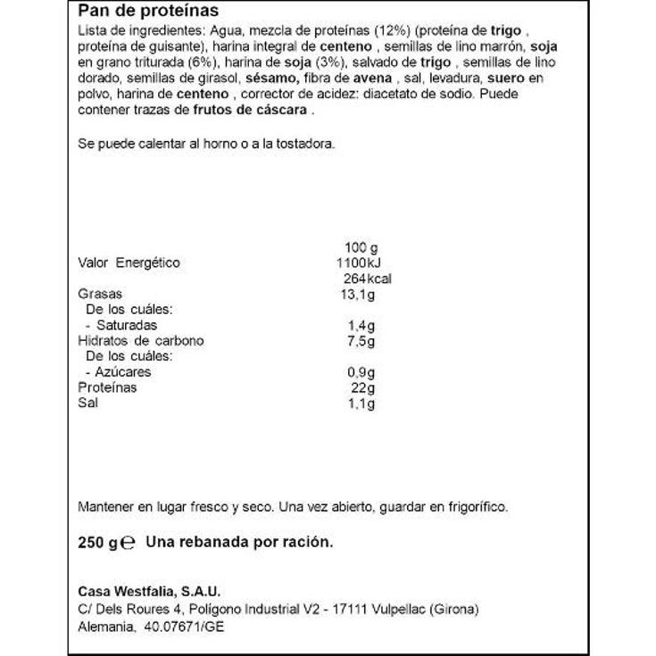 PAN PROTEINAS MESTEMACHER BOLSA 250 GR