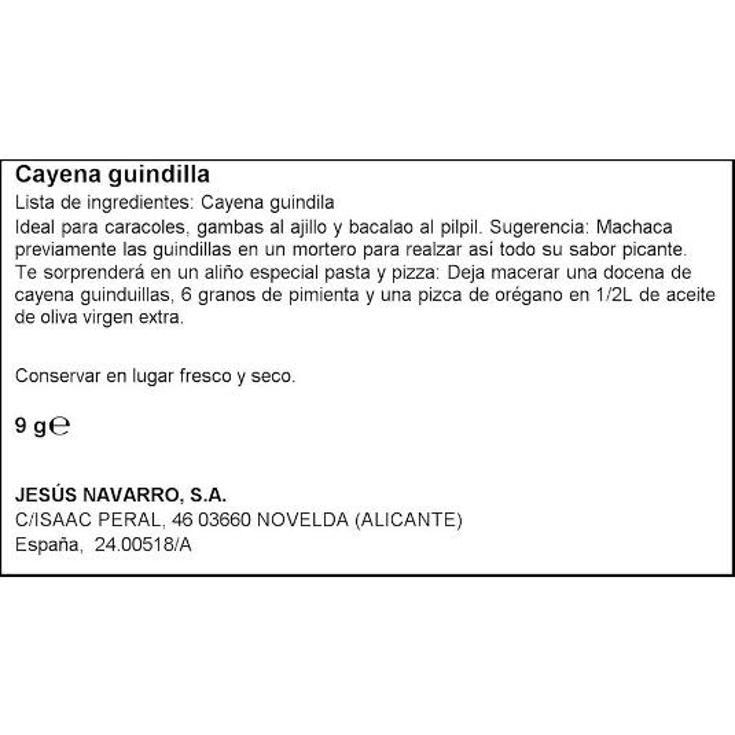 ESPECIAS CAYENA GUINDILLAS CARMENCITA FRASCO 18 GR