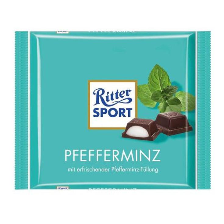 TABLETA CHOCOLATE PEPPERMINT RITTER SPORT UNID 100 GR