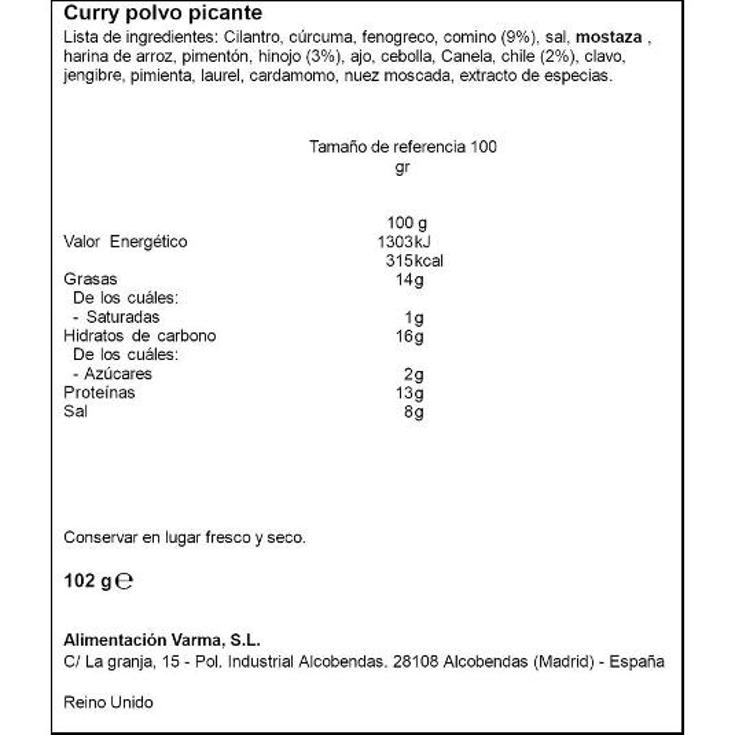 CURRY POLVO HOT/PICANTE SHARWOOD S BOTE 113 GR