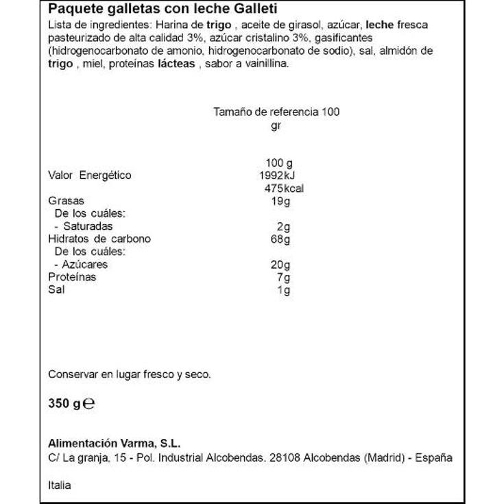 GALLETA GALLETTI MULINO BIANC PQTE 350 GR