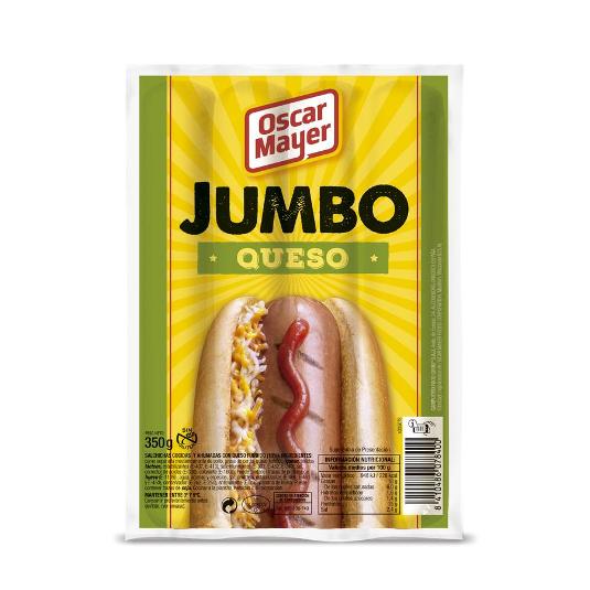 SALCHICHAS JUMBO QUESO OSCAR MAYER PQTE 350 GR