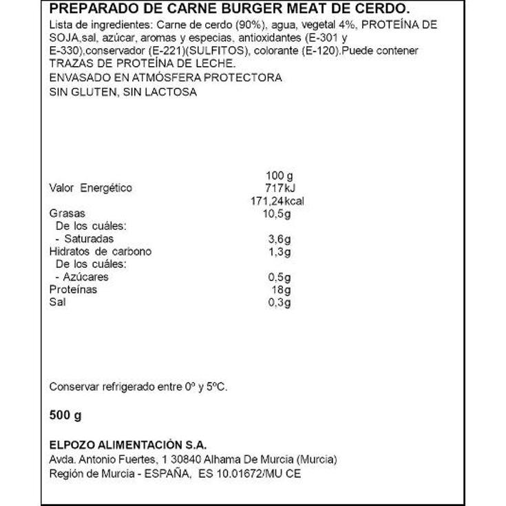 PICADA CERDO EL POZO BDJA 500 GR