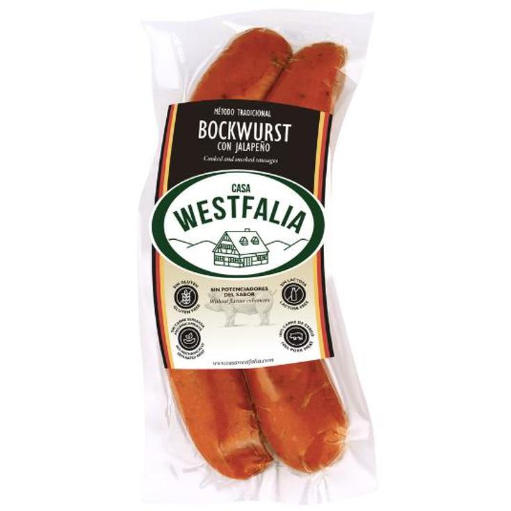 SALCHICHA BOCKWURST JALAPEÑOS WESTFALIA BOLSA 180 GR