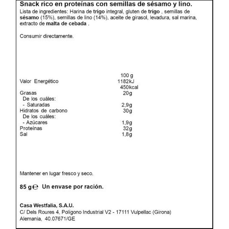 CRACKER PROTEINA SESAMO LINO DR KARGS BOLSA 85 GR
