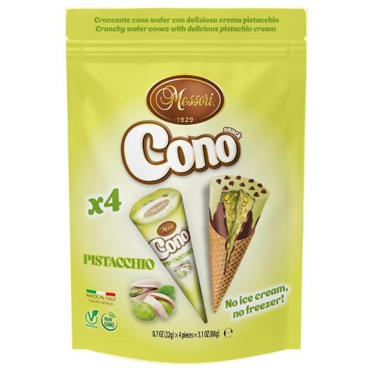 CONO CRUJIENTE RELL.PISTACHO X4 MESSORI BOLSA 88 GR