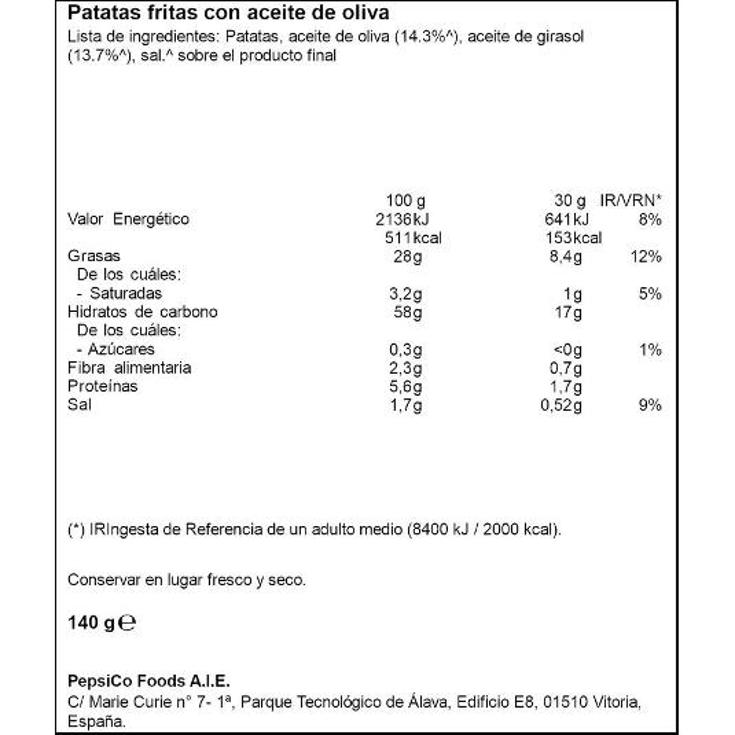 PATATAS FRITAS MEDITERR.ARTESAN LAYS BOLSA 140 GR