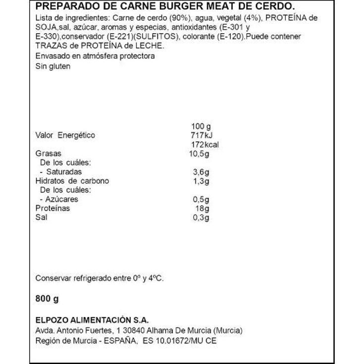 PICADA CERDO EL POZO BDJA 800 GR