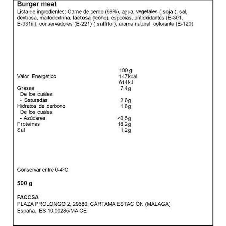 PICADA CERDO FACCSA BDJA 500 GR