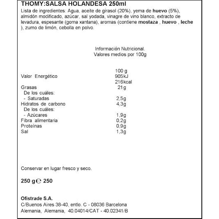 SALSA HOLANDESA THOMY BRIK 250 ML