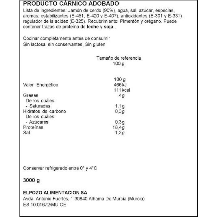 JAMON EXTRATIERNO ADOBADO EL POZO