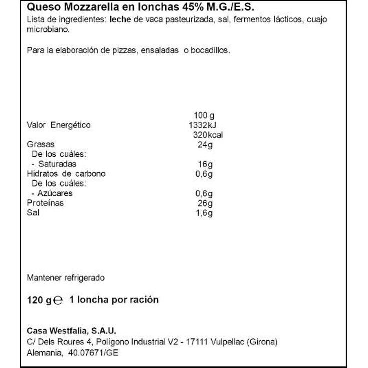 MOZARELLA REDONDA LONCH. KESNER PACK 120 GR