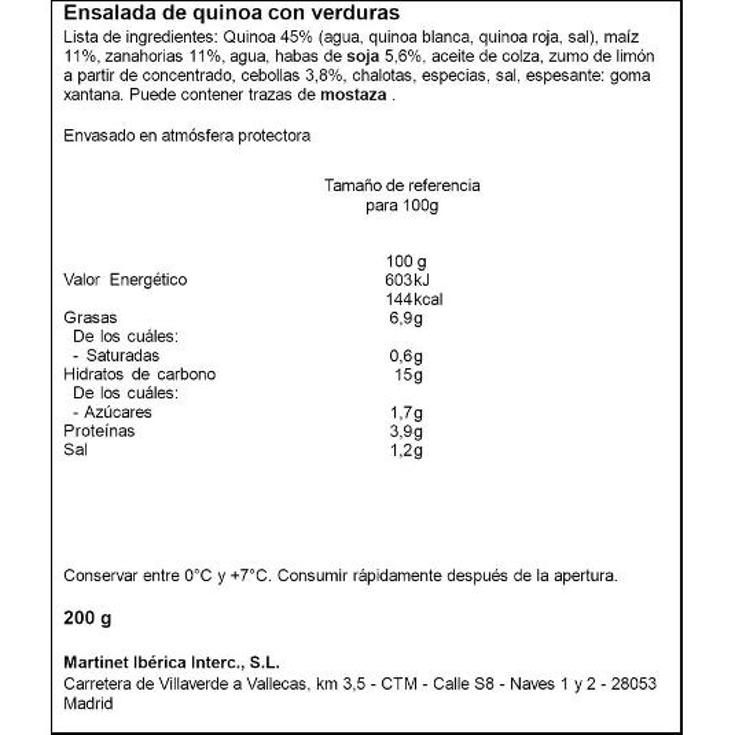 ENSALADA QUINOA VERDURA PIERRE MARTI TRRNA 200 GR